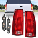 1998-1999 Chevy GMC C/K1500 2500 3500 1992-1999 Yukon Suburban Blazer 1995-2000 Tahoe 1999-2000 Cadillac Taillight Assembly Rear Lamp Replacement w/Bulbs and Harness Nilight