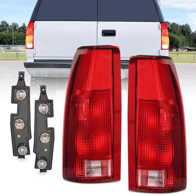 1998-1999 Chevy GMC C/K1500 2500 3500 1992-1999 Yukon Suburban Blazer 1995-2000 Tahoe 1999-2000 Cadillac Taillight Assembly Rear Lamp Replacement w/Bulbs and Harness Nilight