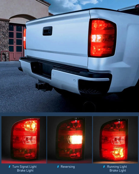 2007-2014 Chevy Silverado 1500 2500HD 3500HD 2007-2013 GMC Sierra 3500HD Taillight Assembly Rear Lamp Replacement w/Bulbs and Harness Nilight