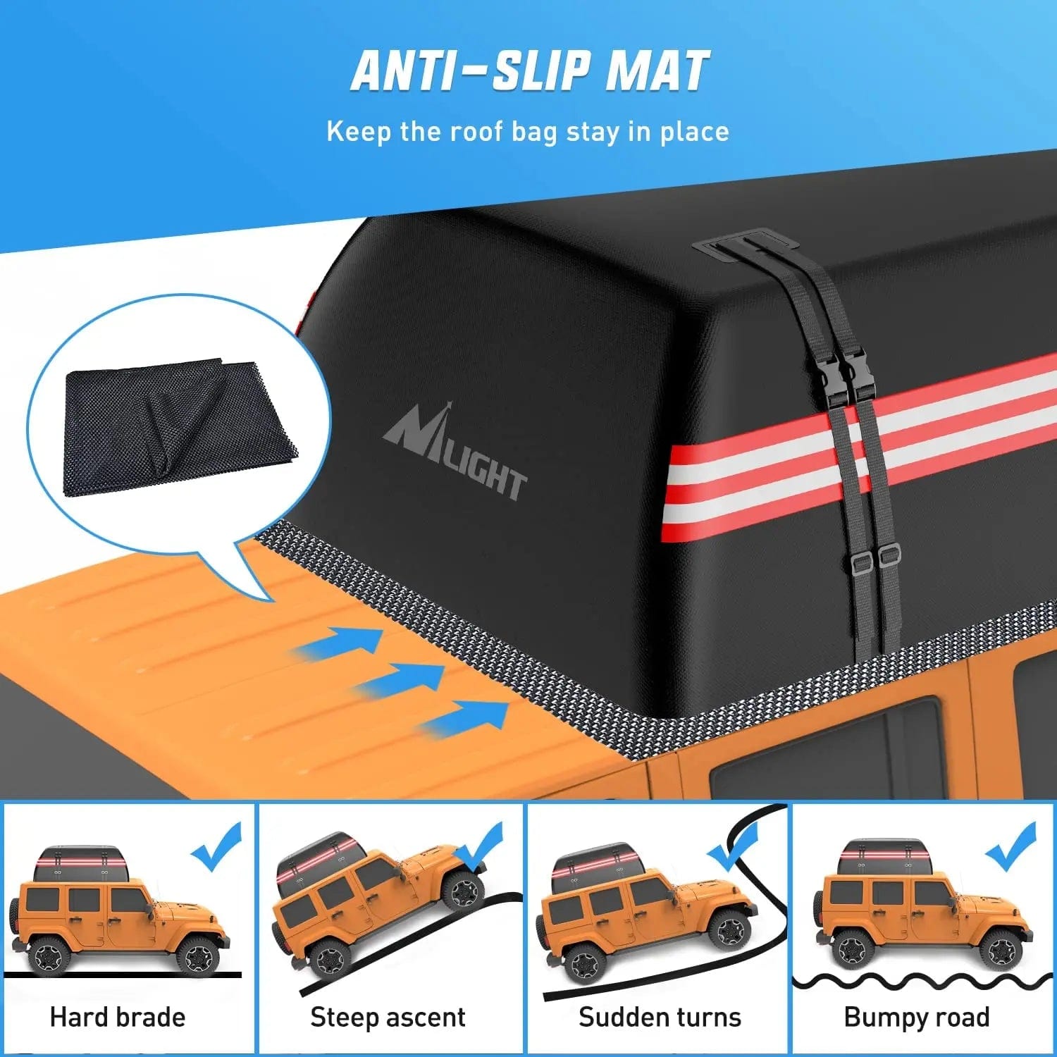 Car Roof Bag 15 Cubic Feet Nilight