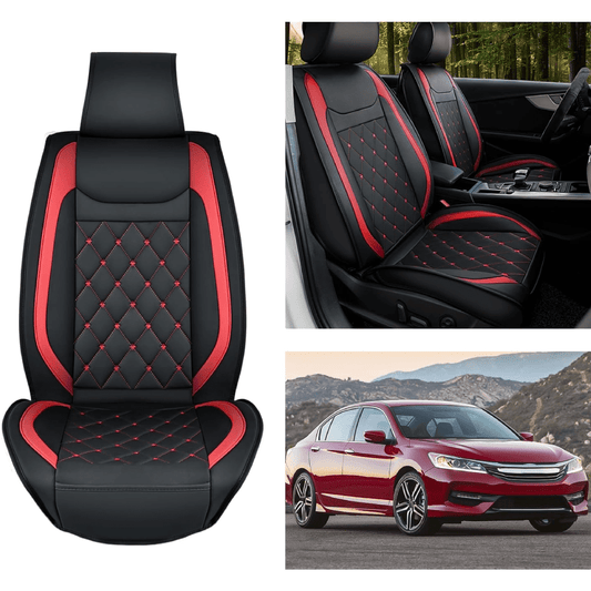 Kia Civic Corolla Hyundai Honda Camry CRV RAV4 Fusion Front Seat Covers Black-Red Nilight