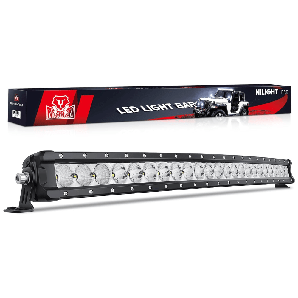 32 Inch 120W 12000LM Slim Anti-Glare DRL Spot Flood Curved Led Light Bar Nilight