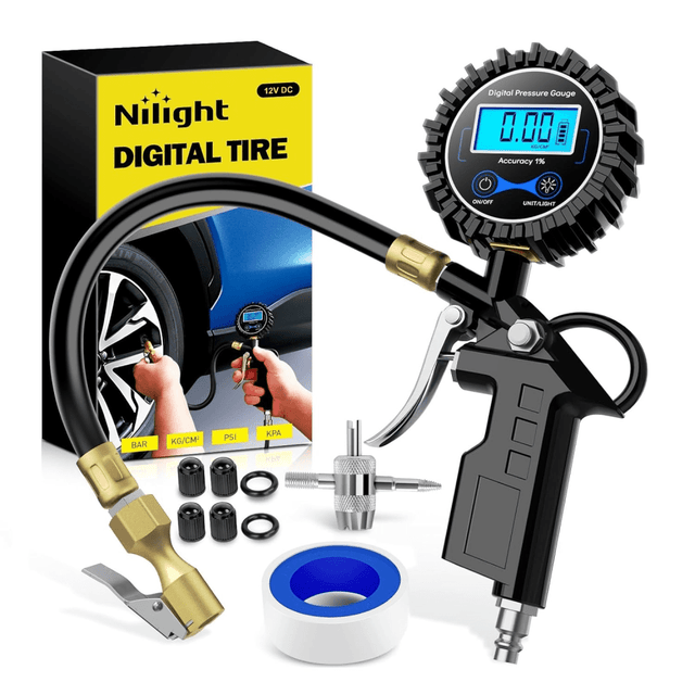 Digital Tire Inflator Pressure Gauge 250PSI Nilight