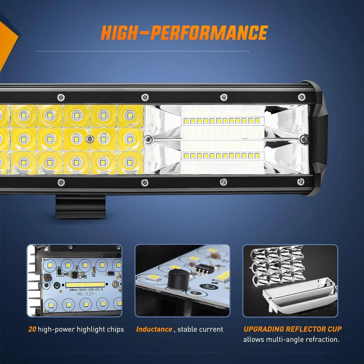 LED Light Bar 37" 468W 46800LM Triple Row Spot/Flood LED Light Bar