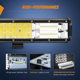 LED Light Bar 20" 288W 28800LM Triple Row Spot/Flood LED Light Bar