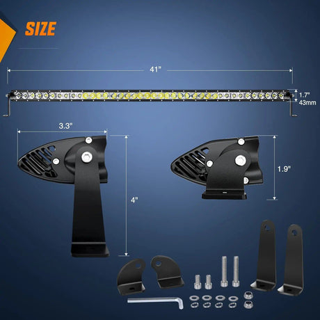 LED Light Bar 41" 200W 19000LM Slim Spot/Flood LED Light Bar