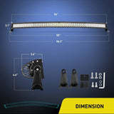 LED Light Bar 54" 312W Double Row Curved Spot/Flood LED Light Bar