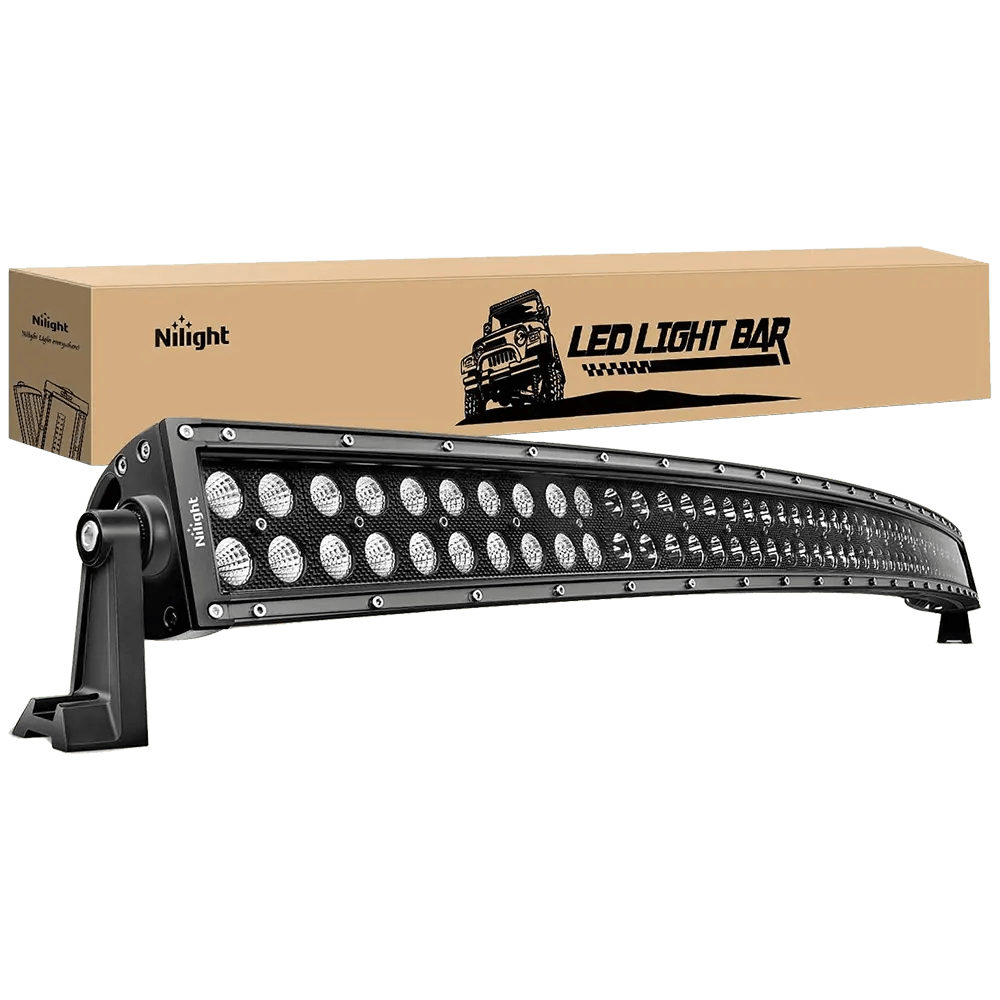 LED Light Bar 50" 288W Double Row Black Curved Spot/Flood LED Light Bar