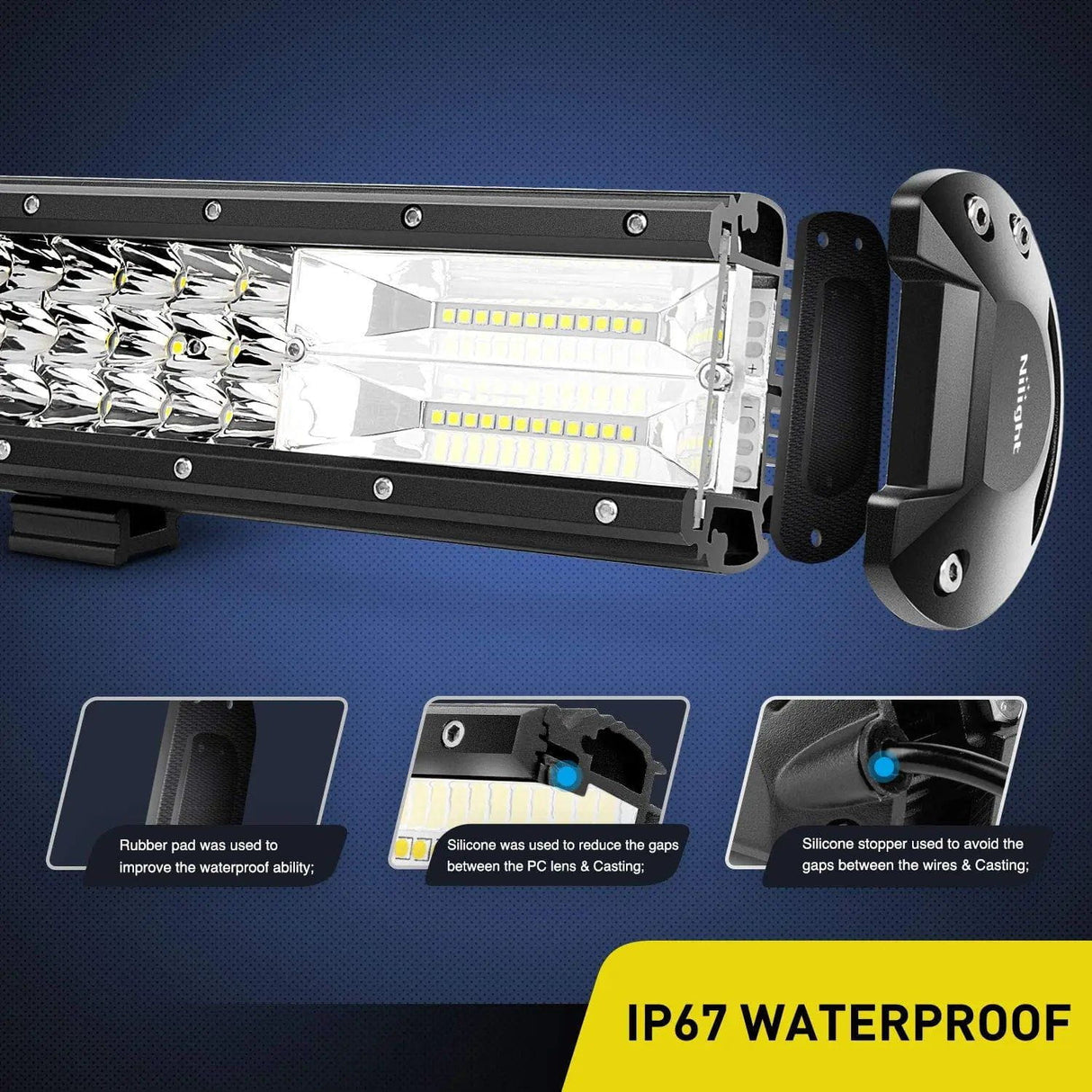 LED Light Bar 26" 297W 29700LM Triple Row Spot/Flood LED Light Bar