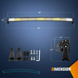 LED Light Bar 52" 783W 78000LM Triple Row Curved Spot/Flood LED Light Bar