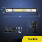 LED Light Bar 32" 378W 37800LM Triple Row Spot/Flood LED Light Bar