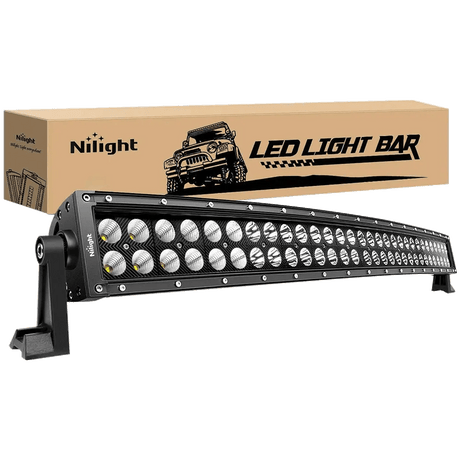 LED Light Bar 32" 180W Double Row Black Curved Spot/Flood LED Light Bar