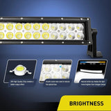 LED Light Bar 22" 120W Double Row Curved Spot/Flood LED Light Bar