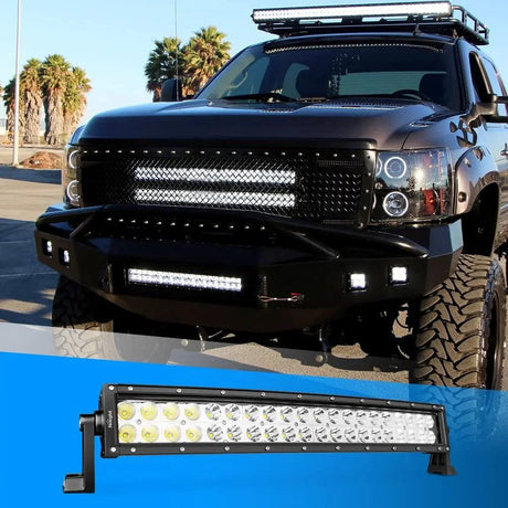 LED Light Bar 22" 120W Double Row Curved Spot/Flood LED Light Bar