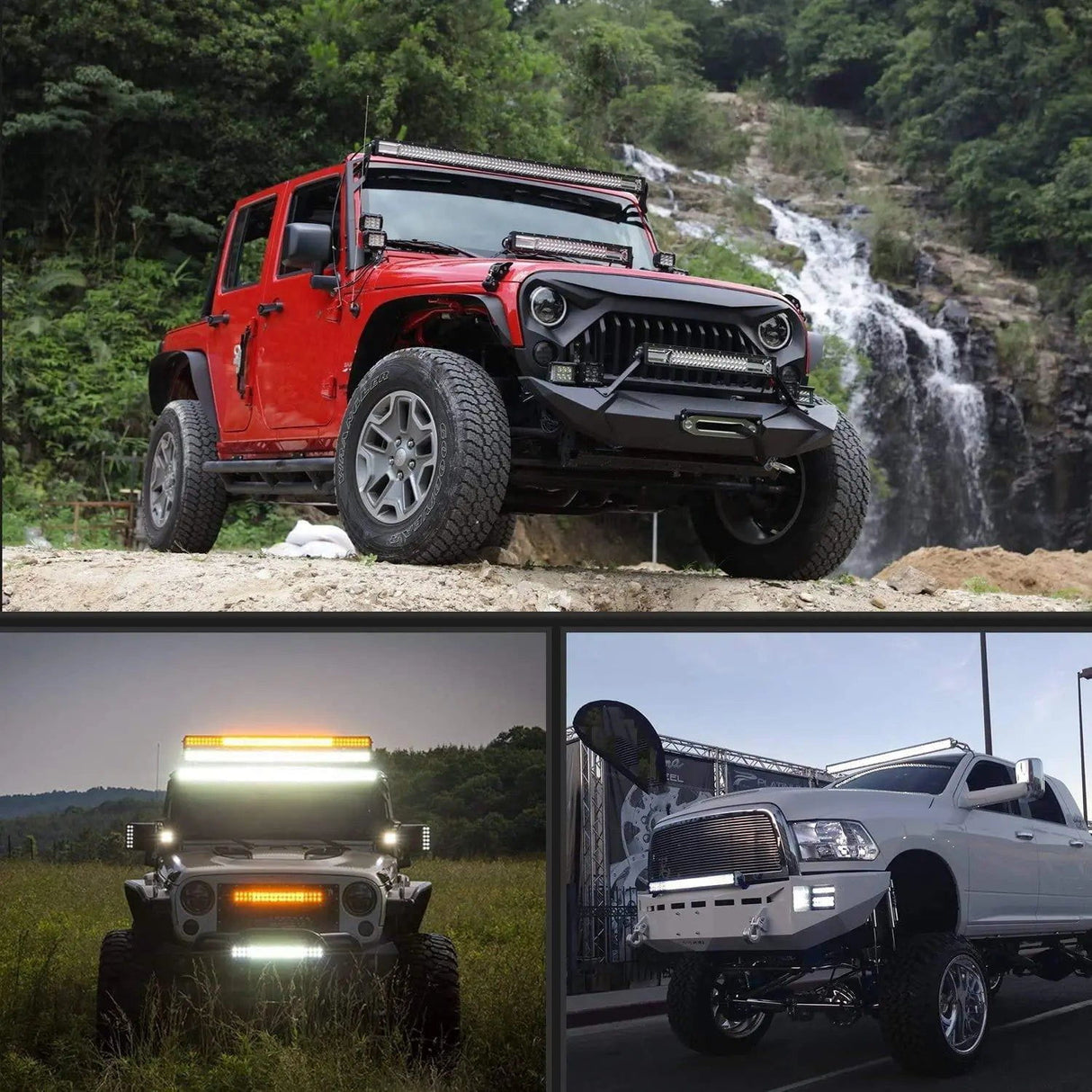 LED Light Bar 42" 648W 43000LM Triple Row Spot/Flood LED Light Bar