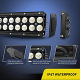 LED Light Bar 42" 240W Double Row Black Curved Spot/Flood LED Light Bar