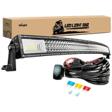 LED Light Bar 52" 783W 78000LM Triple Row Curved Spot/Flood LED Light Bar | 12AWG Wire 5Pin Switch