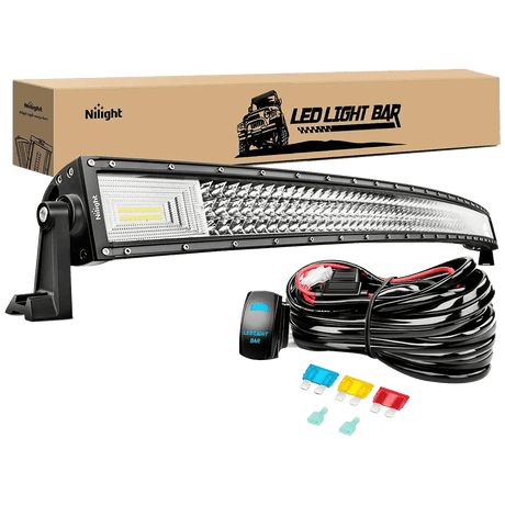 LED Light Bar 52" 783W 78000LM Triple Row Curved Spot/Flood LED Light Bar | 12AWG Wire 5Pin Switch