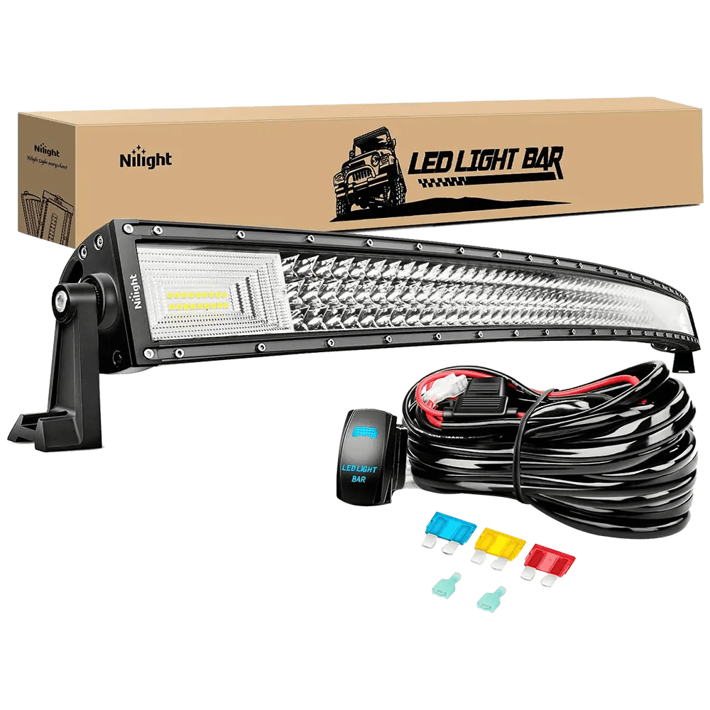 52 Inch 783W 78000LM Triple Row Curved Spot Flood LED Light Bar | 12AWG  Wire 5Pin Switch