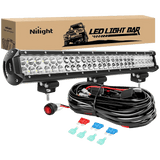 Light Bar Wiring Kit 25" 162W Double Row Spot/Flood LED Light Bar | 12FT Wire 3Pin Switch