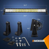 Light Bar Wiring Kit 32" 180W Double Row Spot/Flood LED Light Bar | 12FT Wire 5Pin Switch