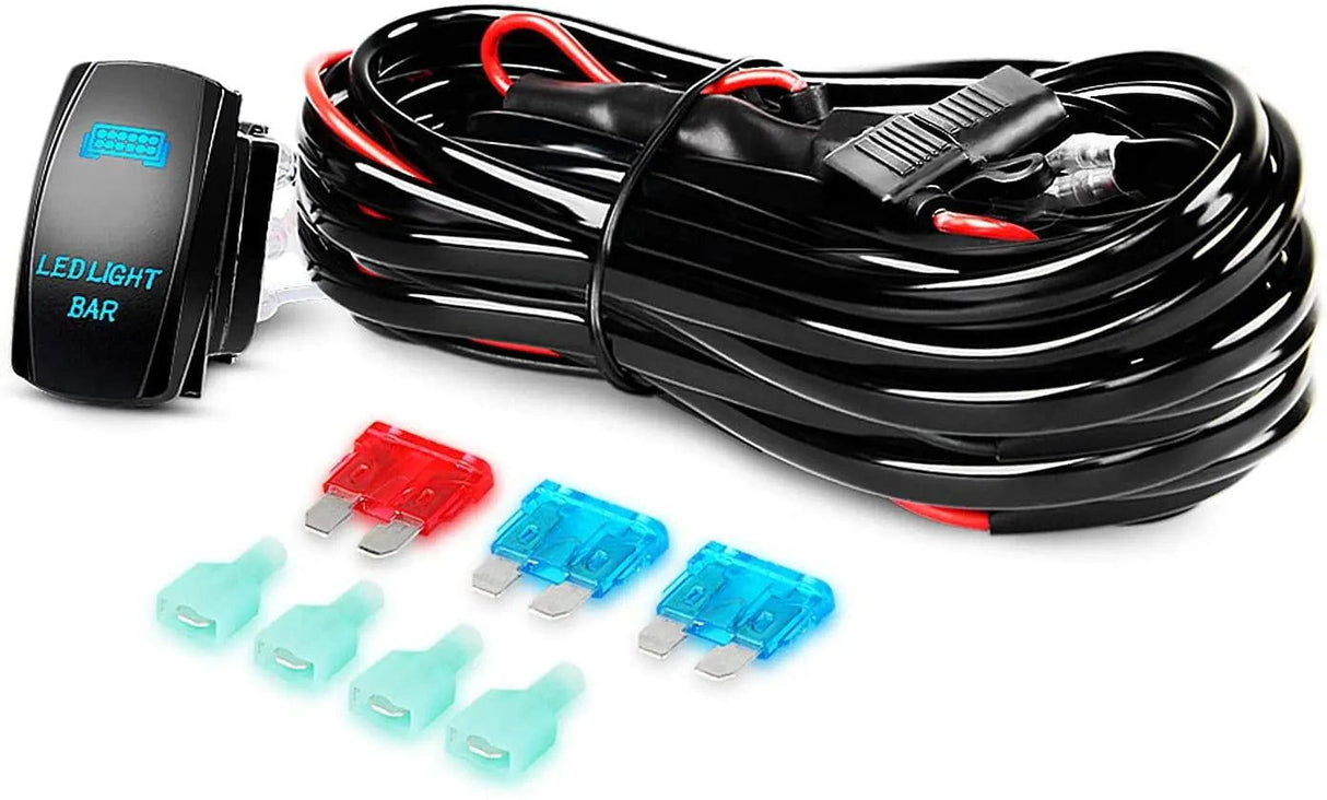 Light Bar Wiring Kit 25" 162W Double Row Spot/Flood LED Light Bar | 12FT Wire 5Pin Switch