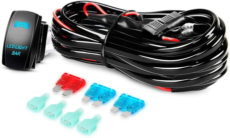 Light Bar Wiring Kit 25" 162W Double Row Spot/Flood LED Light Bar | 12FT Wire 5Pin Switch