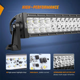 LED Light Bar 22" 120W Double Row Spot/Flood LED Light Bar | 2Pcs 4" 18W Flood LED Pods | 16AWG Wire 3Pin Switch