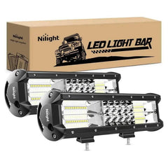 12 Inch 180W 18000LM Triple Row Spot/Flood LED Light Bar (Pair)