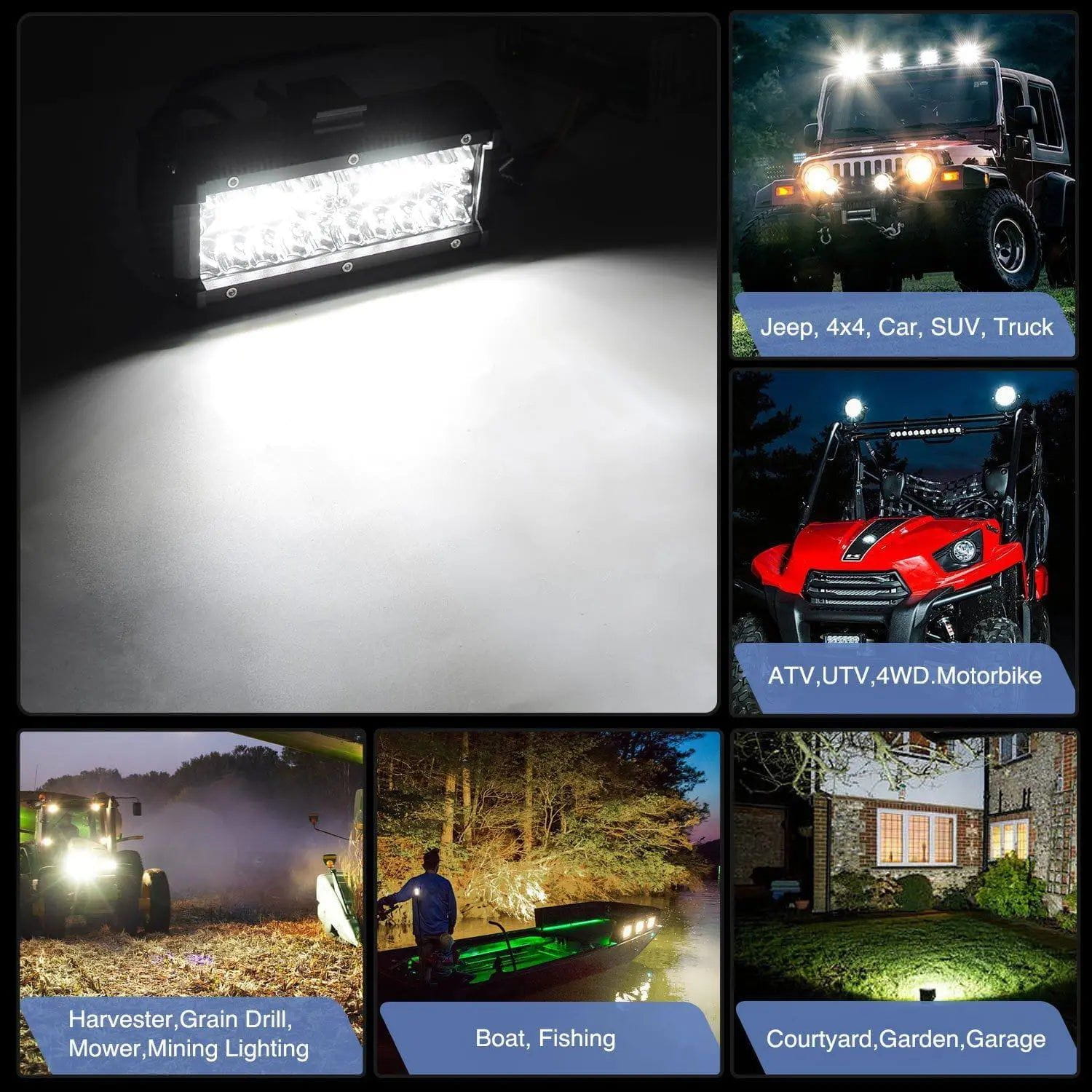 6.5 Inch 120W Triple Row Spot Flood LED Light Bars (Pair) – Nilight