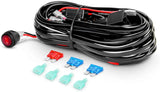 Light Bar Wiring Kit 6.5" 120W Triple Row Amber Spot/Flood LED Light Bars (Pair) | 16AWG Wire 3Pin Switch