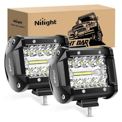 4 Inch 60W Triple Row Spot Flood LED Pods (Pair)