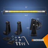 LED Light Bar 52" 783W 49500LM Triple Row Spot/Flood Led Light Bar