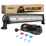 Light Bar Wiring Kit 22" 480W 28800LM Triple Row Spot/Flood Led Light Bar | 12FT Wire 3Pin Switch