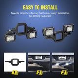 LED Light Bar 4" 60W Triple Row Spot/Flood Led Pods (Pair) | 2.5" Tow Hitch Mount