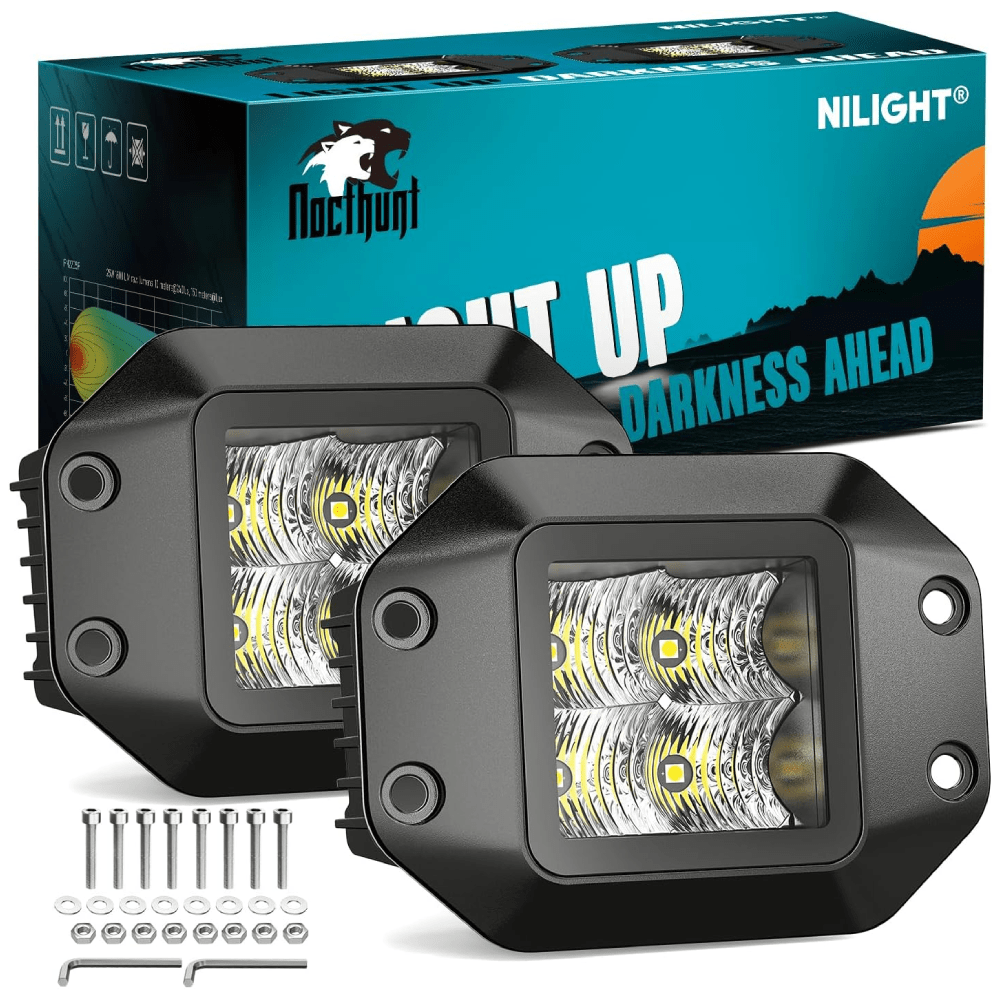 4.7 Inch 4LED Flood Flush Mount Grill LED Pod Lights (Pair) Nilight