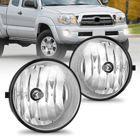 Fog Light Assembly Fog Light Assembly Compatible with 2005 2006 2007 2008 2009 2010 2011 Toyota Tacoma 2007-2013 Tundra 2008-2017 Sequoia 2004-2006 Solara Fog Light Replacement w/H10 42W Bulbs