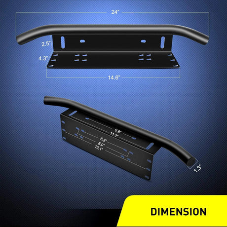 Mounting Accessory Front Bumper License Plate Mount Bracket Holder Black