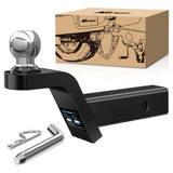 Fusion Trailer Hitch Mount with 2 Inch Trailer Ball 5/8 Inch Hitch Pin Clip 2 Inch Rise Nilight