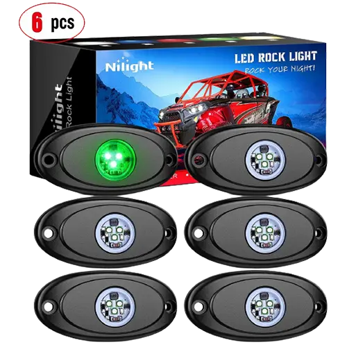 RGB Rock Lights Green LED Rock Lights (6 Pcs)