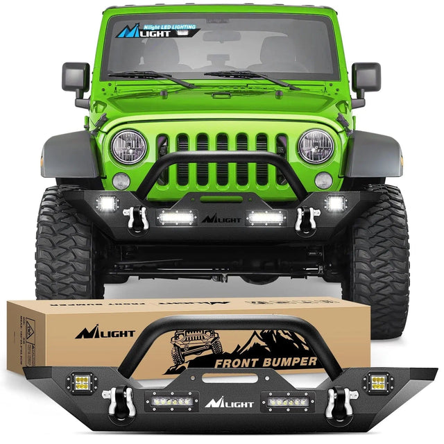 2007-2018 Jeep Wrangler JK/JKU Front Bumper Rock Crawler Winch Plate Nilight