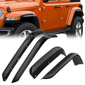 Fender Flares Extensions Set Compatible with 2018-2024 Wrangler JL and JLU Unlimited 2/4 Doors (Only for Low Wheel Arches) Nilight