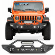 2007-2018 Wrangler JK/JKU 2018-2022 JL/JLU 2020-2022 Gladiator JT Front Bumper with 72W LED Light Bar 2Pcs 18W Light Pod 2Pcs 18W Single Row Work Light Winch Plate Nilight