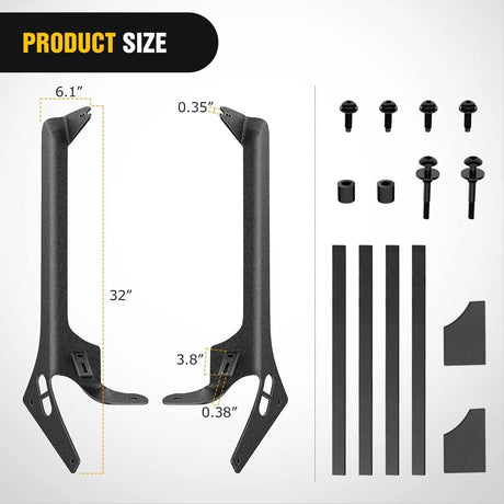 52 Inch LightBar and Light Pods Windshield Frame A-Pillar Mounts for 2018-2024 Jeep Wrangler JL/JLU Gladiator JT Nilight