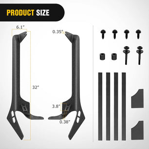 52 Inch LightBar and Light Pods Windshield Frame A-Pillar Mounts for 2018-2024 Jeep Wrangler JL/JLU Gladiator JT Nilight