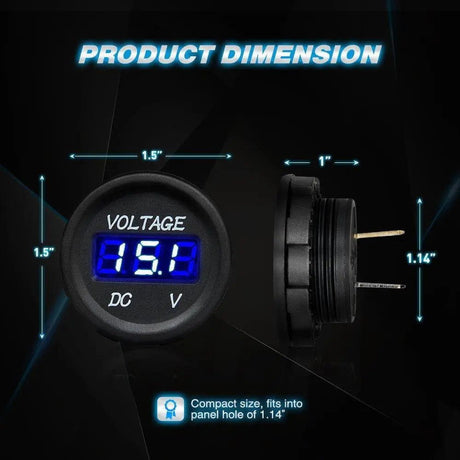 Accessories LED Digital Display Voltmeter Panel Blue