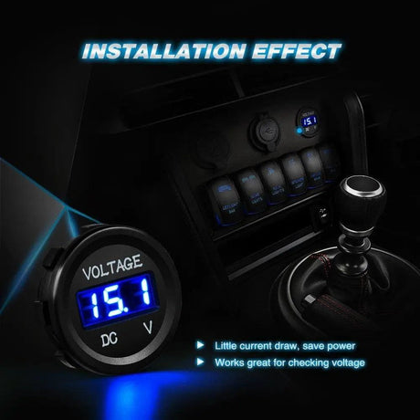 Accessories LED Digital Display Voltmeter Panel Blue