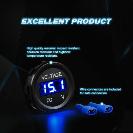 Accessories LED Digital Display Voltmeter Panel Blue