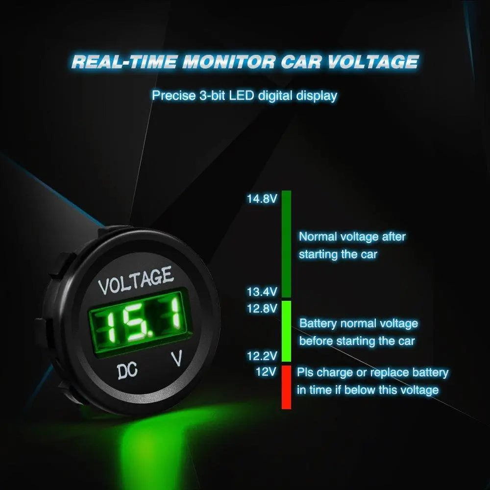 Accessories LED Digital Display Voltmeter Panel Green