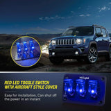 Rocker Switch 3Gang 3Pin SPST ON/Off Blue Rocker Switch Panel w/ LED Light Flip Cover